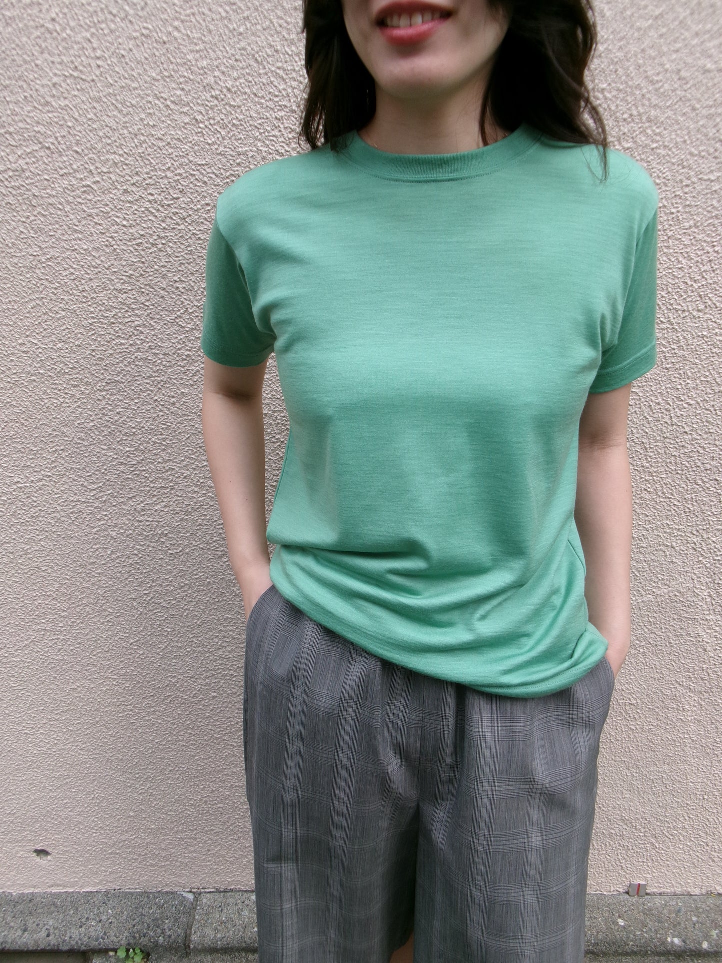 FUJI WOOL S/S T-SHIRT Women -Green-