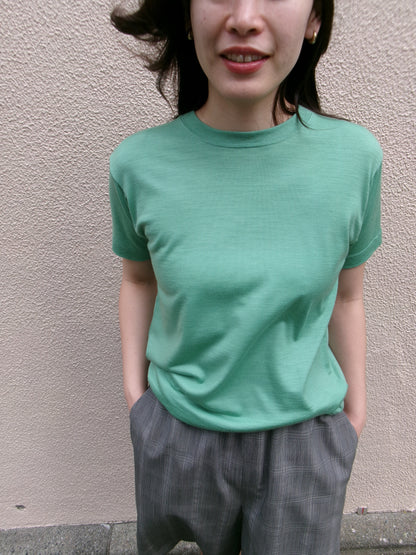 FUJI WOOL S/S T-SHIRT Women -Green-