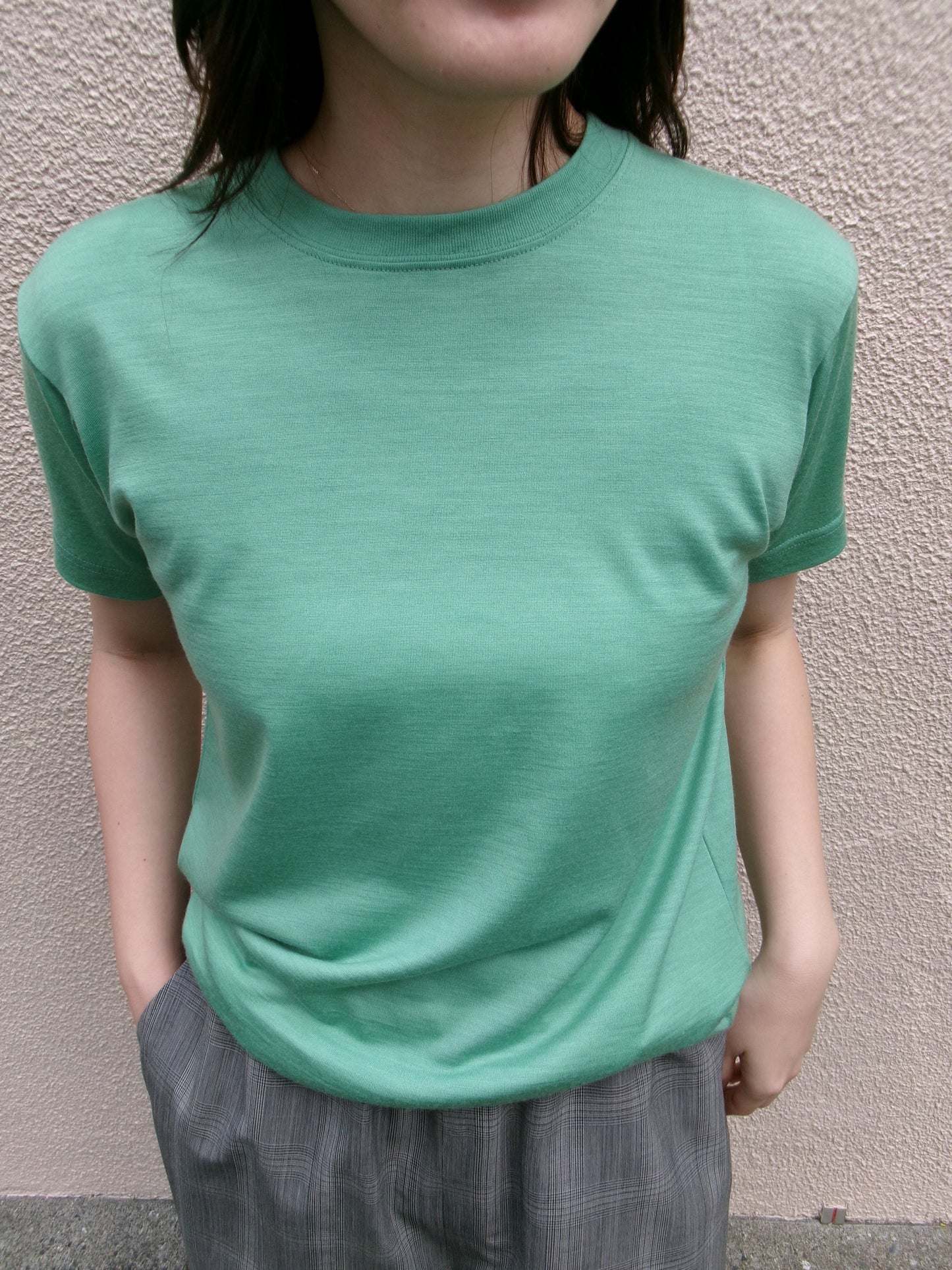 FUJI WOOL S/S T-SHIRT Women -Green-