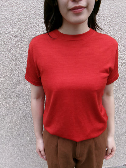 FUJI WOOL S/S T-SHIRT Women -Red-