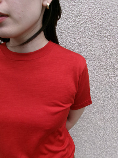 FUJI WOOL S/S T-SHIRT Women -Red-