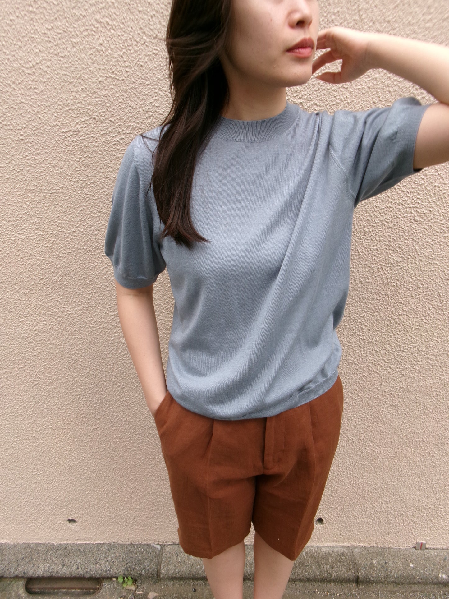 FUJI SILK CASHMERE S/S KNIT-Women-