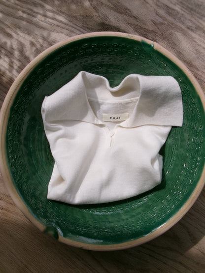 FUJI SILK CASHMERE S/S SKIPPER POLO-Women-
