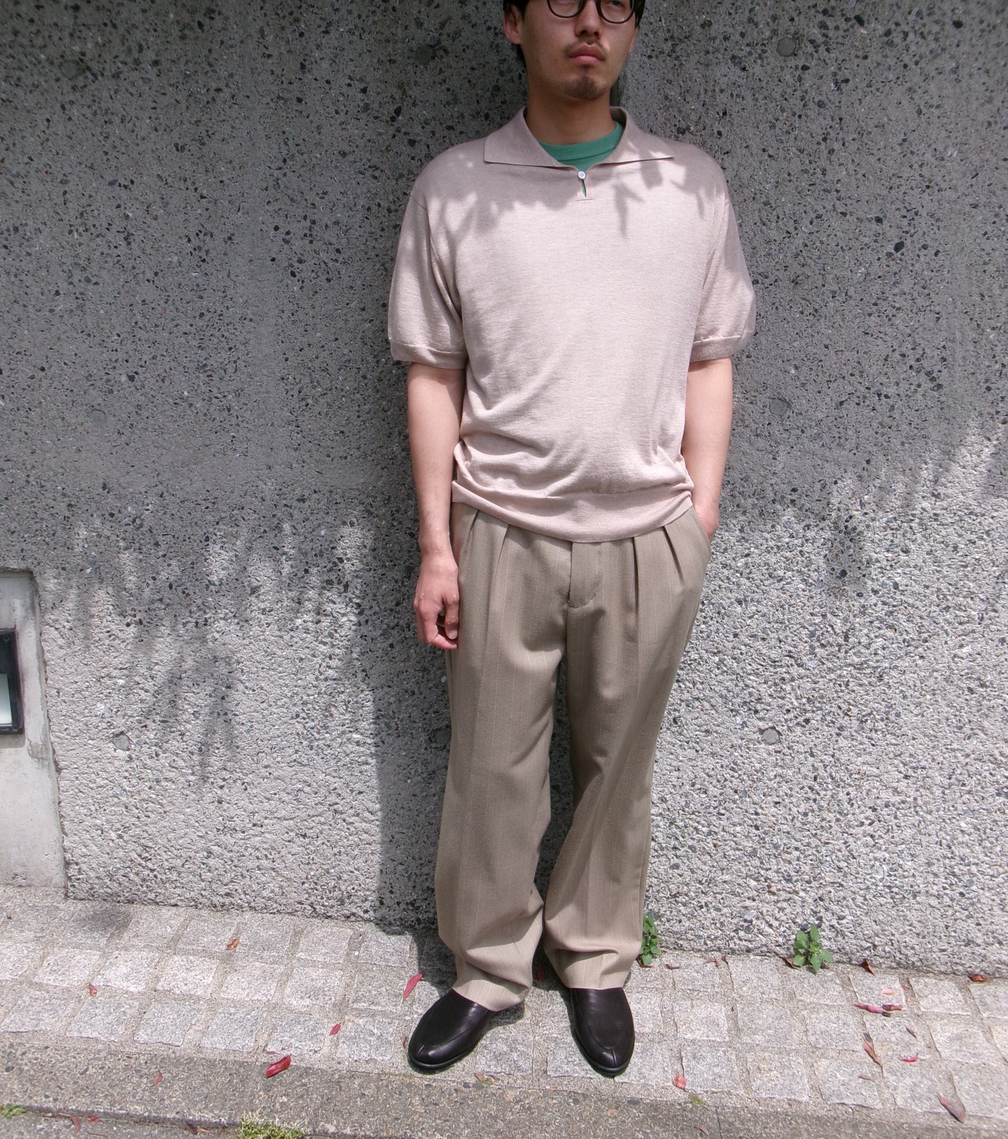FUJI SILK CASHMERE S/S SKIPPER POLO-Men-