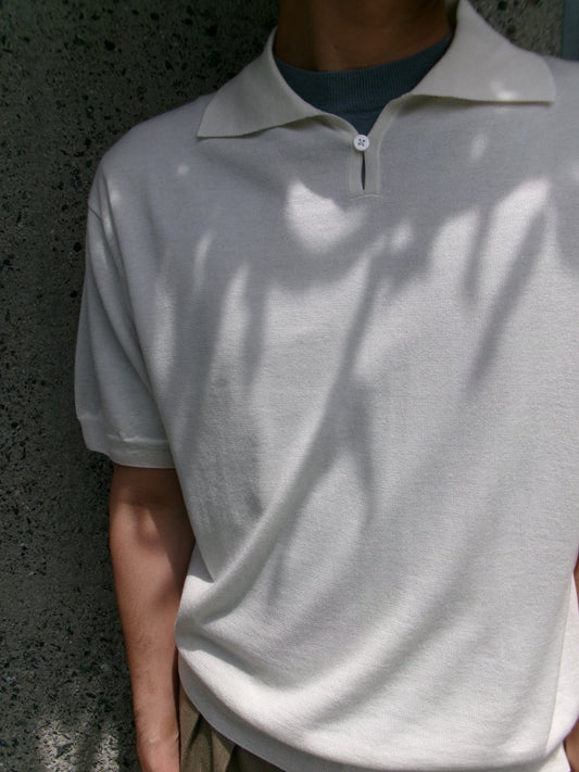 FUJI SILK CASHMERE S/S SKIPPER POLO-Men-