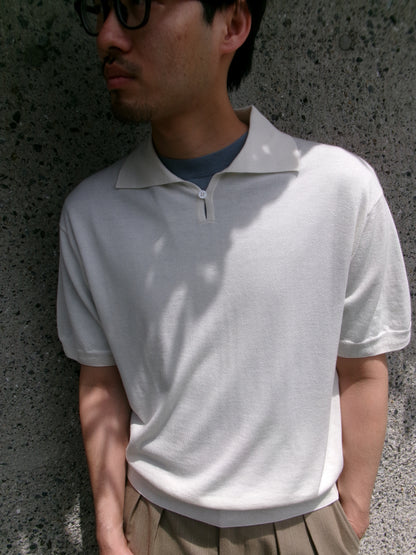 FUJI SILK CASHMERE S/S SKIPPER POLO-Men-