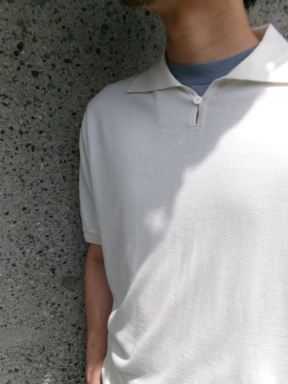 FUJI SILK CASHMERE S/S SKIPPER POLO-Men-
