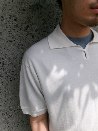 FUJI SILK CASHMERE S/S SKIPPER POLO-Men-