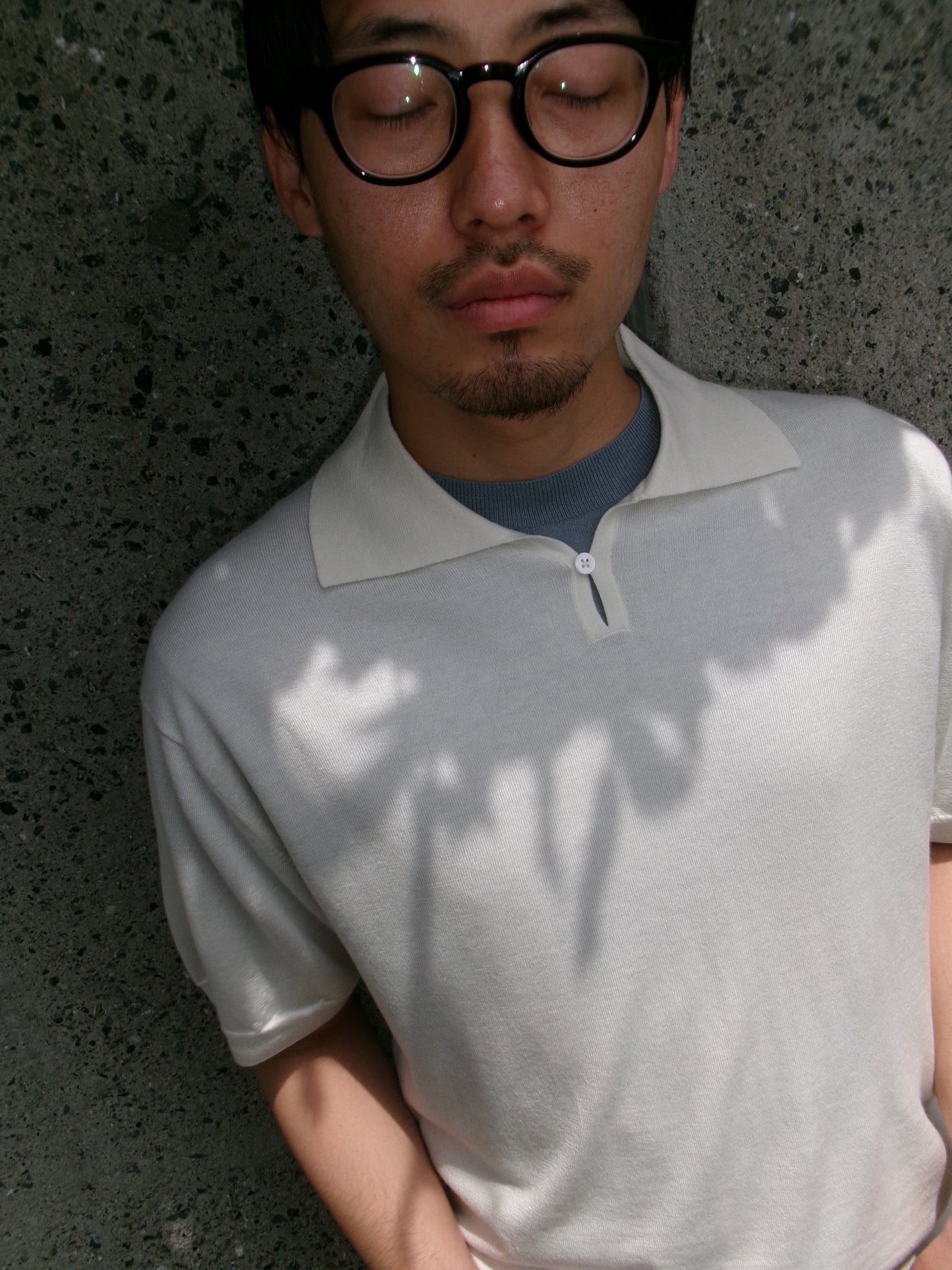 FUJI SILK CASHMERE S/S SKIPPER POLO-Men-