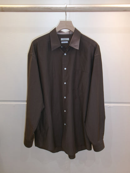 FUJI SILK COTTON STANDARD SHIRT-Brown-