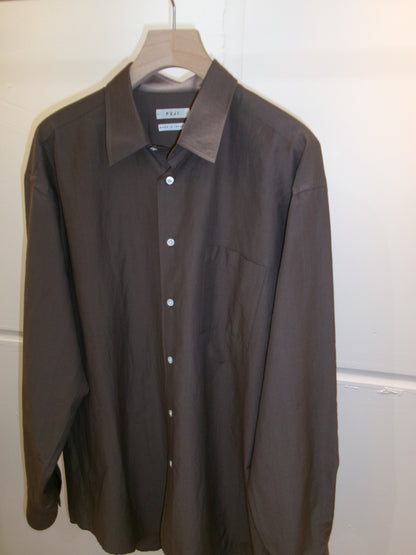 FUJI SILK COTTON STANDARD SHIRT-Brown-