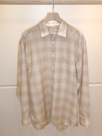 FUJI WOOL CHECK STANDARD SHIRT -orange-