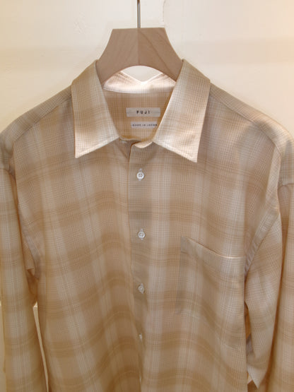 FUJI WOOL CHECK STANDARD SHIRT -orange-