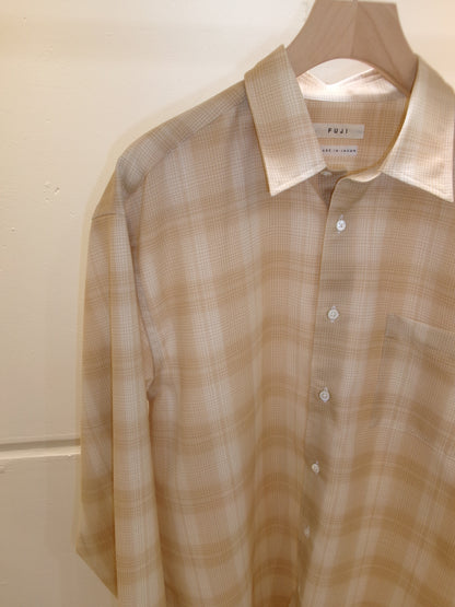 FUJI WOOL CHECK STANDARD SHIRT -orange-