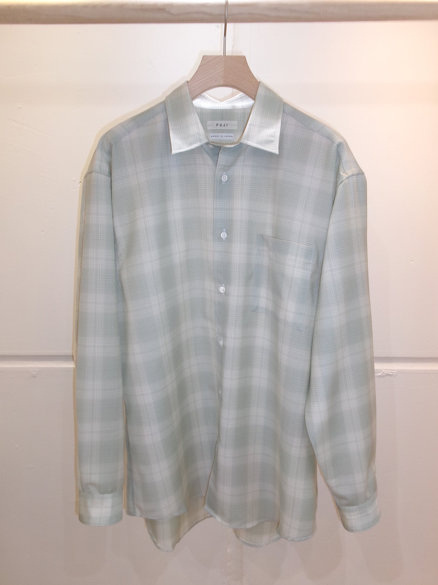 FUJI WOOL CHECK STANDARD SHIRT -green-