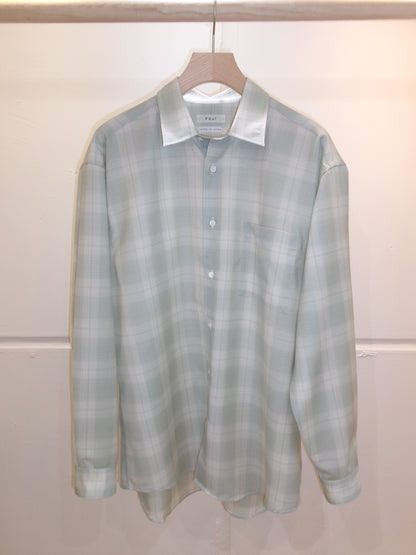 FUJI WOOL CHECK STANDARD SHIRT -green-