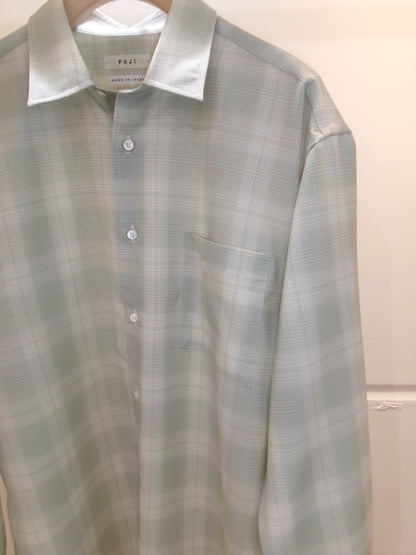FUJI WOOL CHECK STANDARD SHIRT -green-