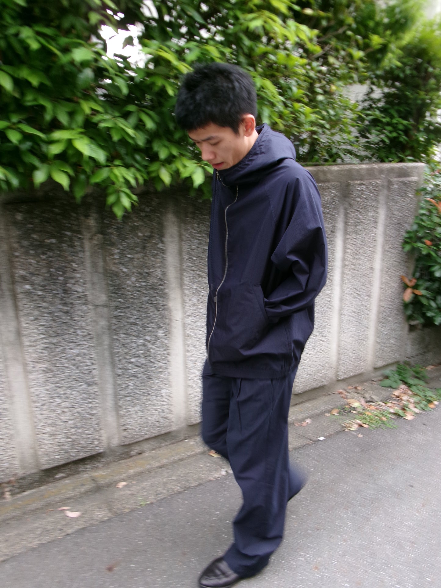 FUJI COTTON NYLON MOUNTAIN PARKA -NAVY-