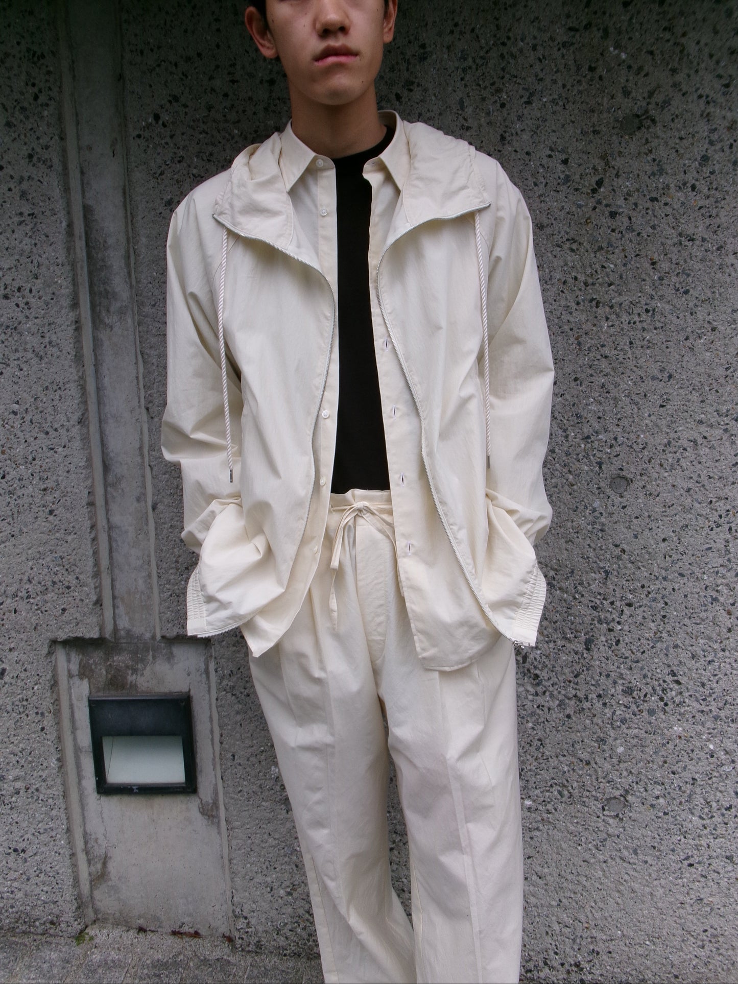 FUJI COTTON NYLON MOUNTAIN PARKA -IVORY-