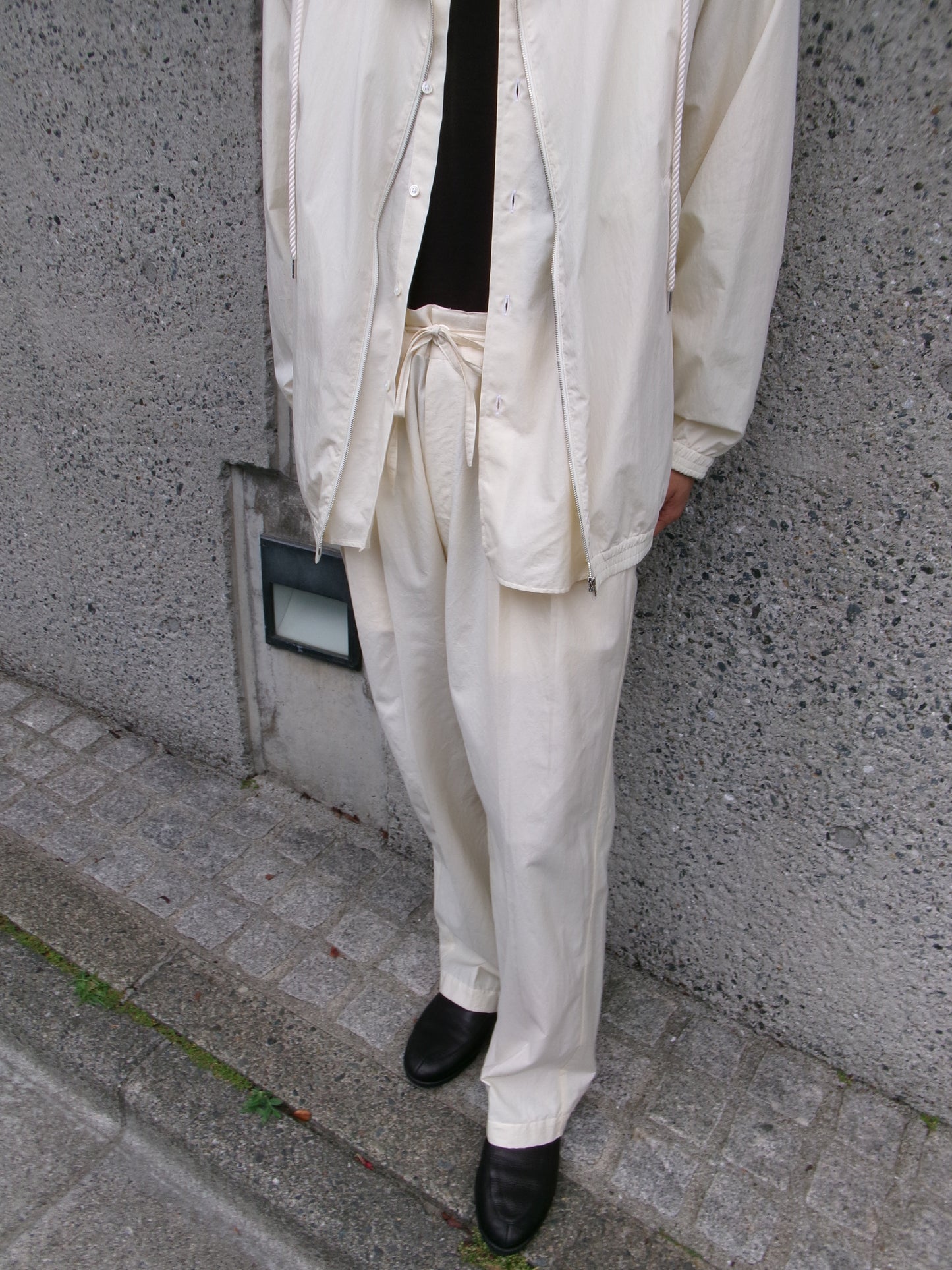FUJI COTTON SILK BELTLESS PANTS