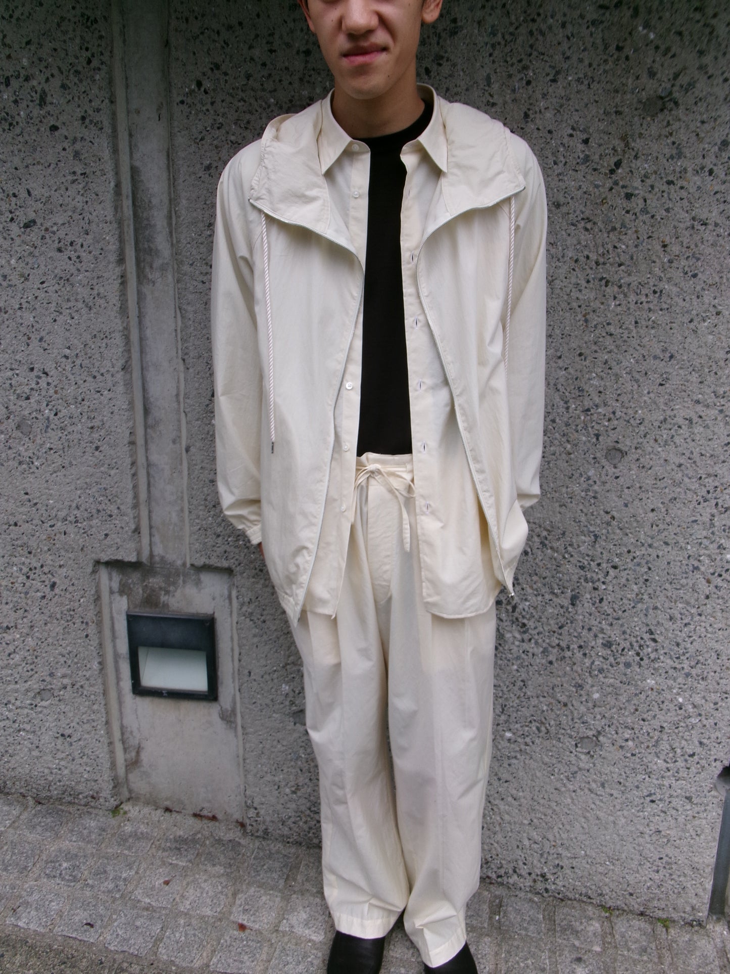 FUJI COTTON SILK BELTLESS PANTS