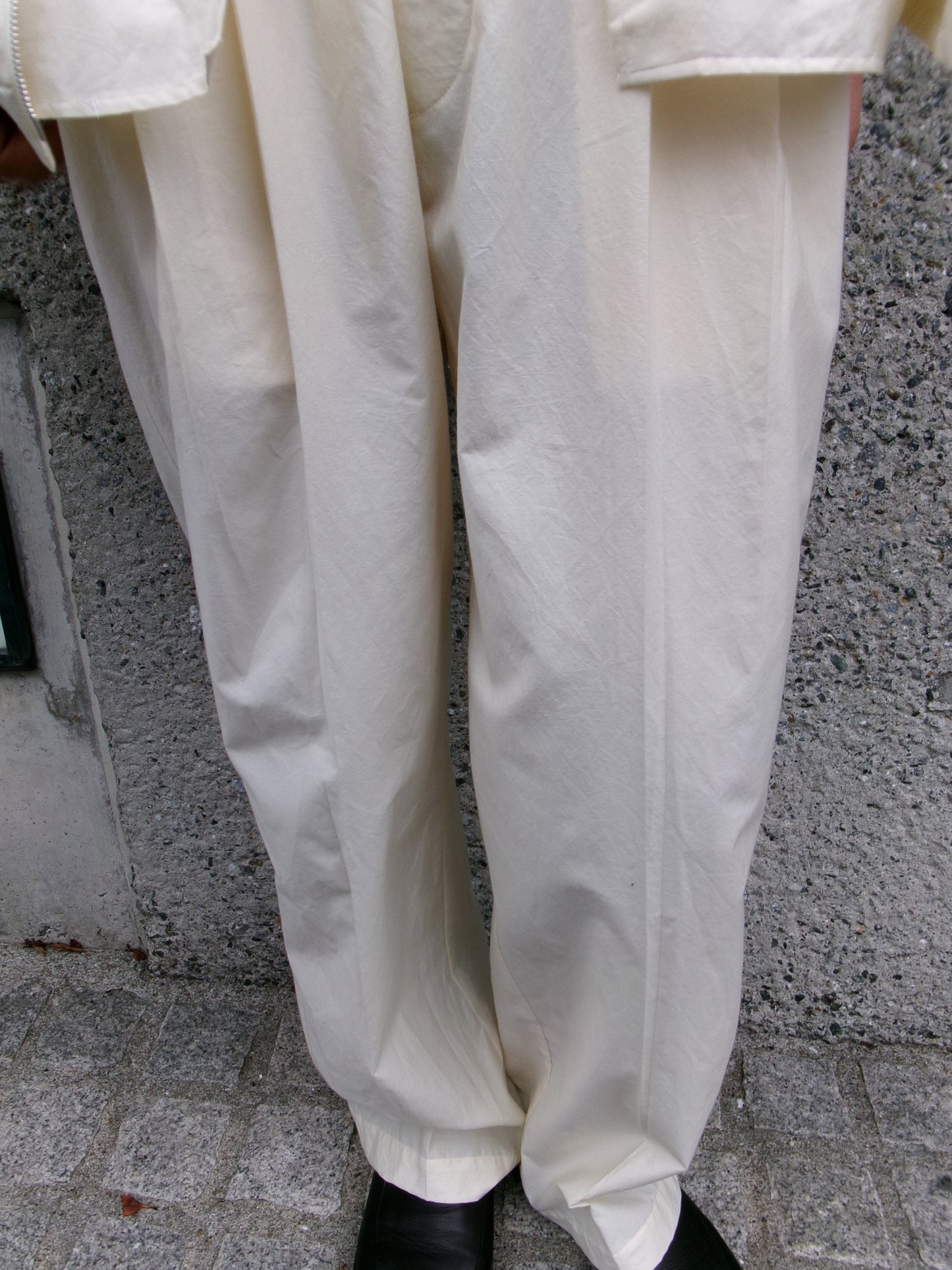 FUJI COTTON SILK BELTLESS PANTS