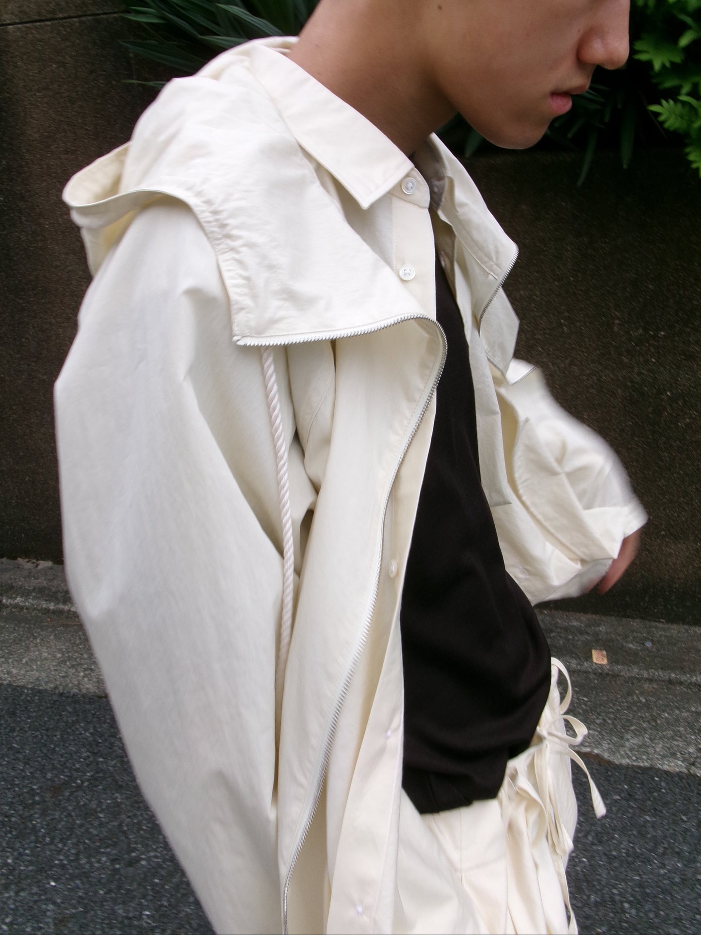 FUJI COTTON NYLON MOUNTAIN PARKA -IVORY-