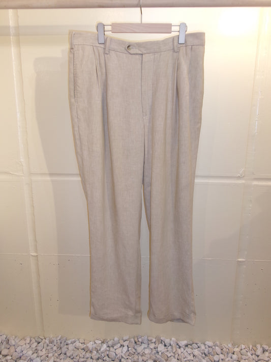 Vintage Beige Linen Trousers