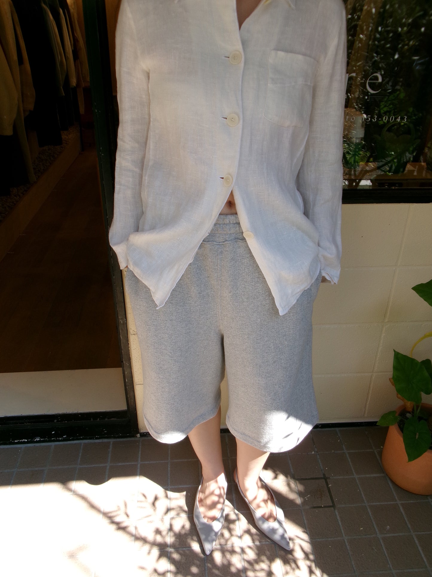 Ernie Palo Sweat Half Pants -Gray-
