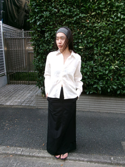 Ernie Palo Silk Long Skirt -Black-