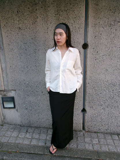 Ernie Palo Silk Long Skirt -Black-