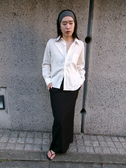 Ernie Palo Silk Long Skirt -Black-