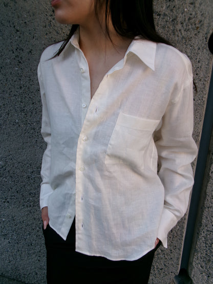 FUJI LINEN STANDARD SHIRT -Off White-