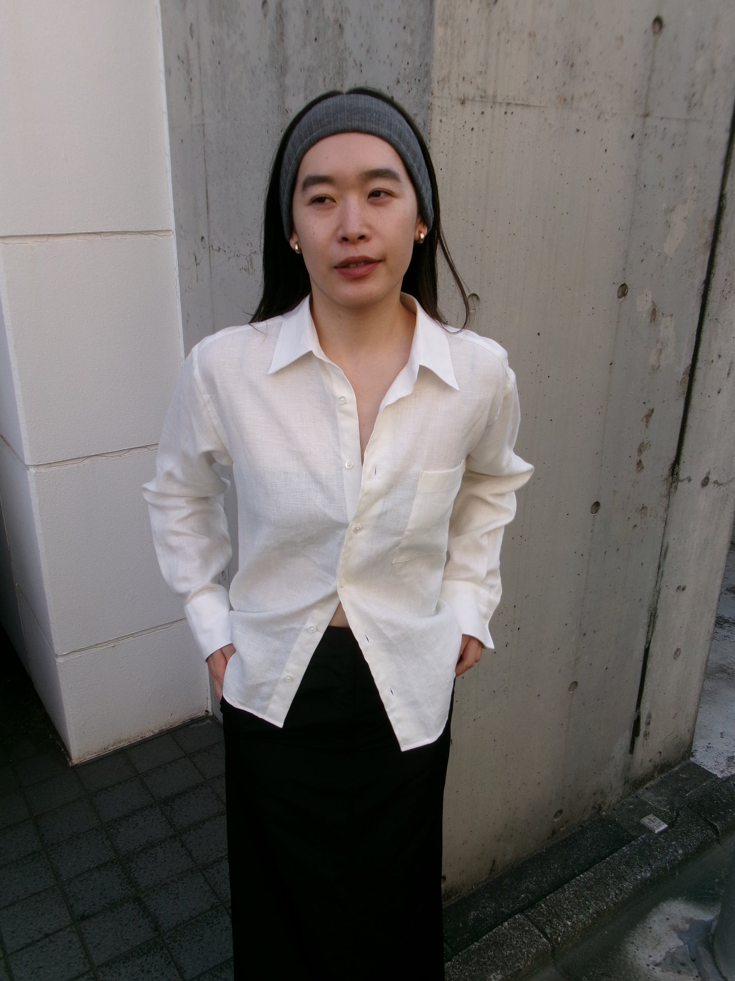 FUJI LINEN STANDARD SHIRT -Off White-
