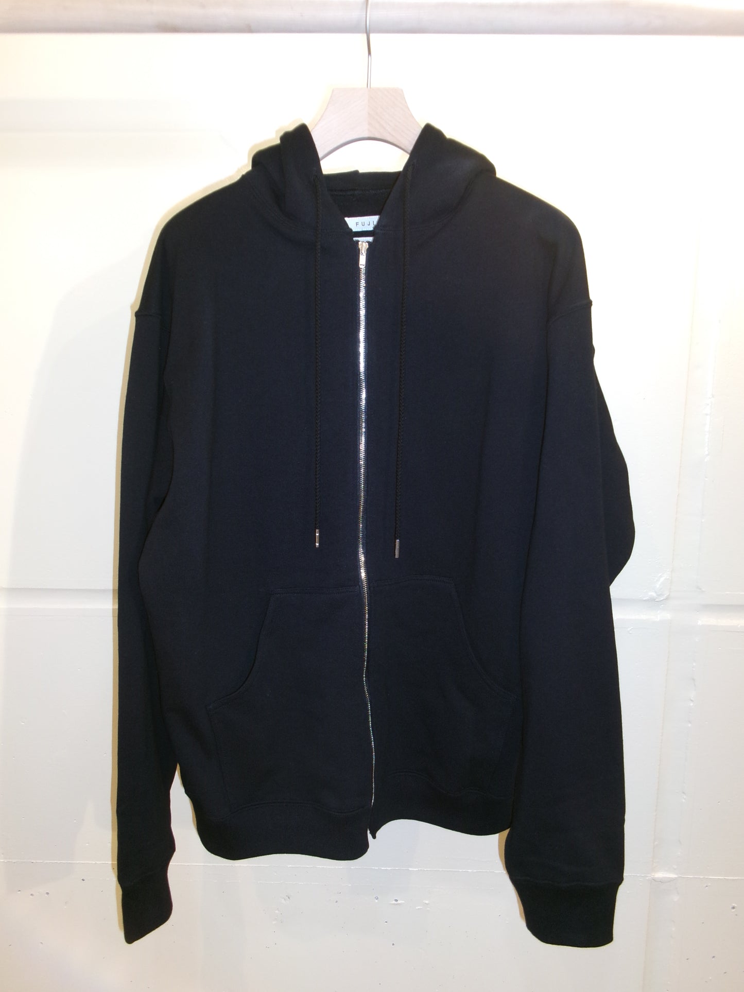 FUJI COTTON ZIP UP HOODIE -Black-