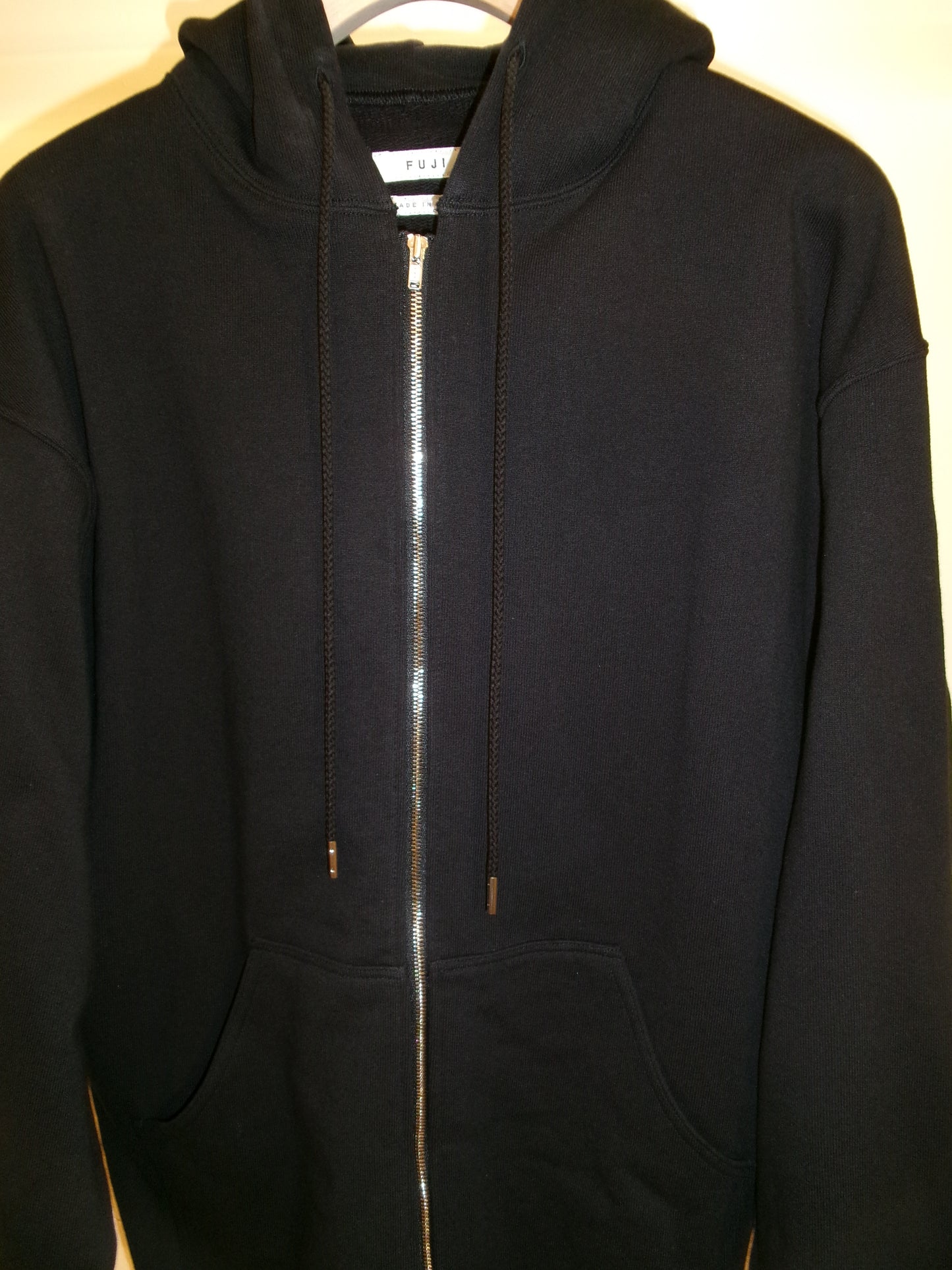 FUJI COTTON ZIP UP HOODIE -Black-