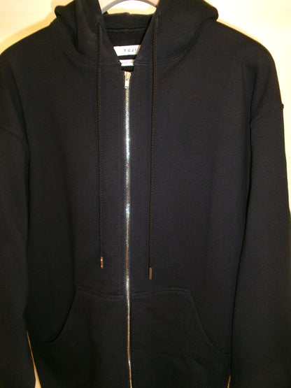 FUJI COTTON ZIP UP HOODIE -Black-