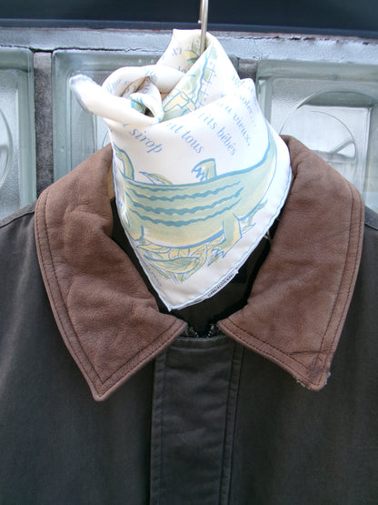 Vintage Leather Collar Cotton Blouson