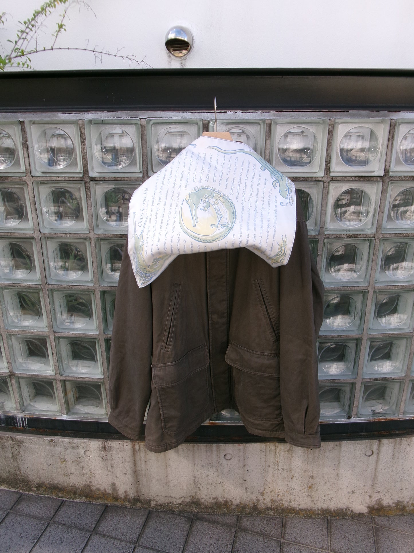 Vintage Leather Collar Cotton Blouson