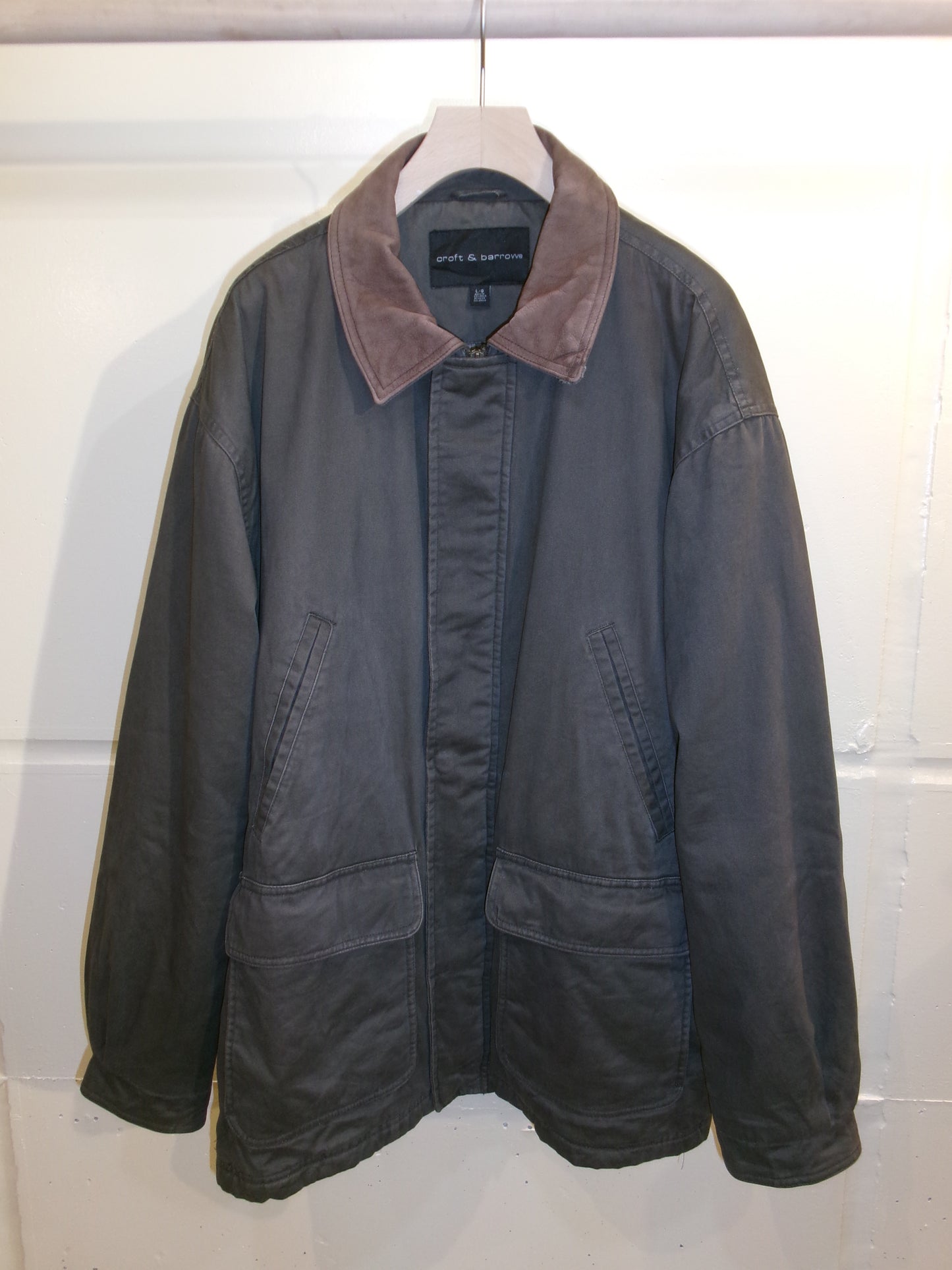 Vintage Leather Collar Cotton Blouson