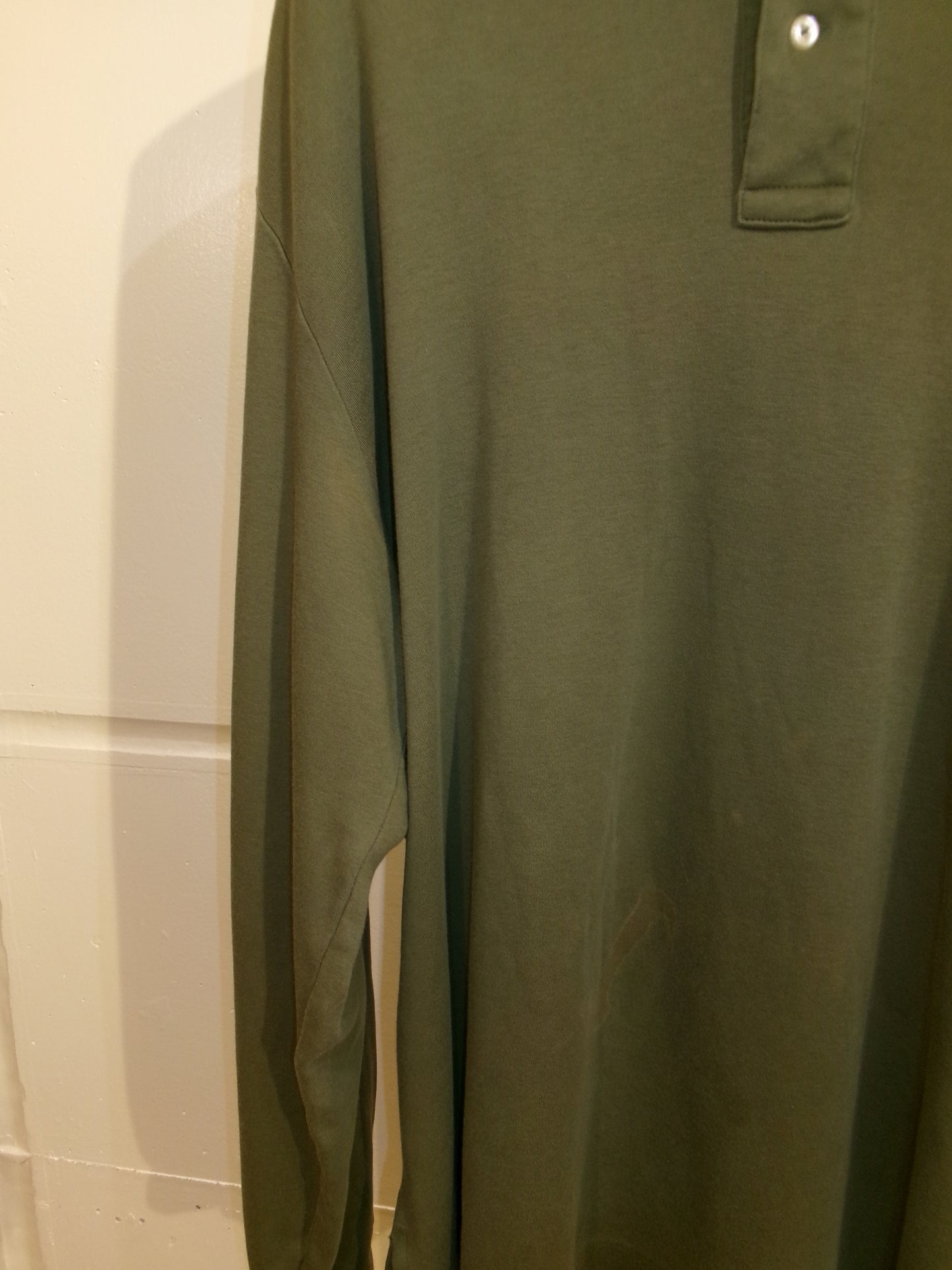 Vintage Polo Ralph Lauren Khaki Long Sleeve Polo Shirt