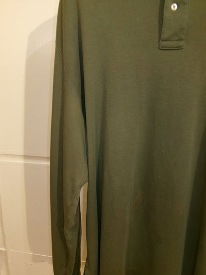 Vintage Polo Ralph Lauren Khaki Long Sleeve Polo Shirt