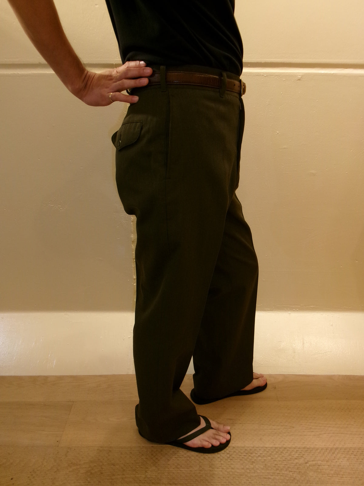 Vintage Dark Green Military Trousers