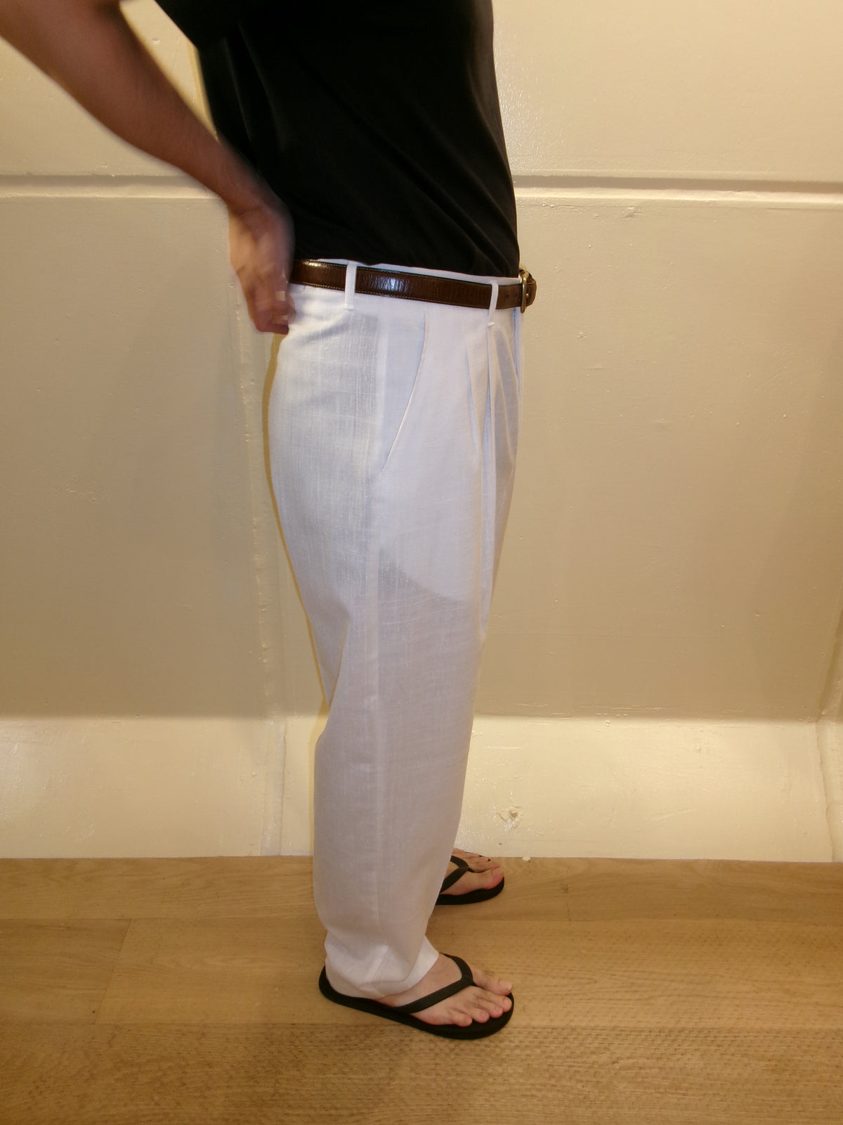 White linen slacks