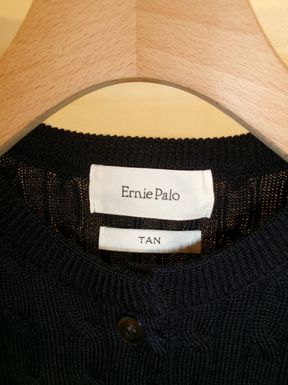 Ernie Palo×TAN CABLE KNIT VEST WITH SCARF - Navy-