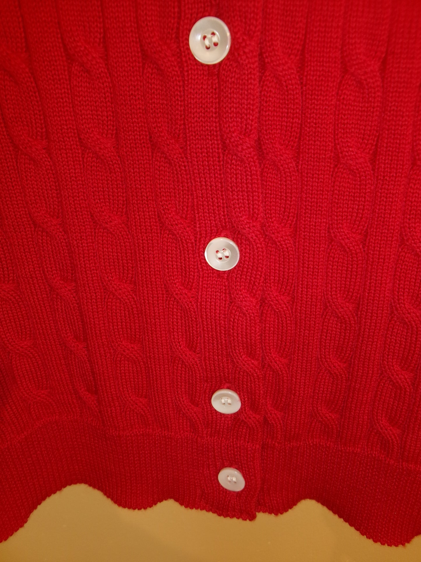 Ernie Palo×TAN CABLE KNIT VEST WITH SCARF - RED-