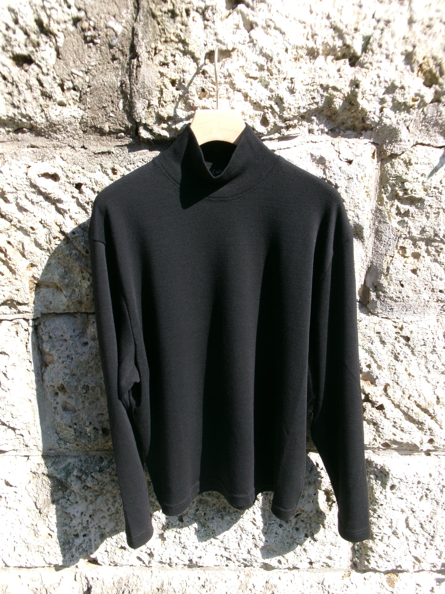Cale Wool Mock Turtleneck Long Sleeve  -Black-