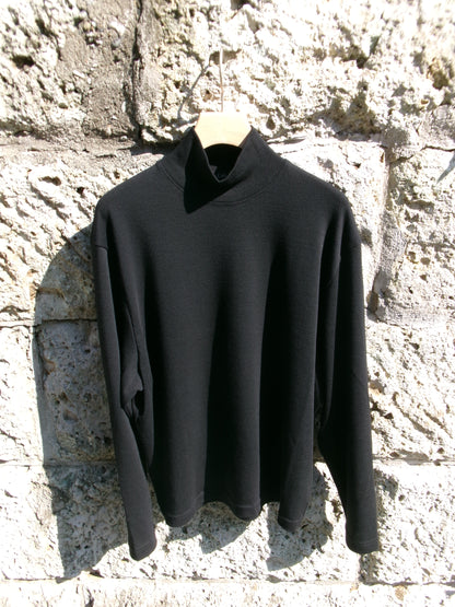 Cale Wool Mock Turtleneck Long Sleeve  -Black-