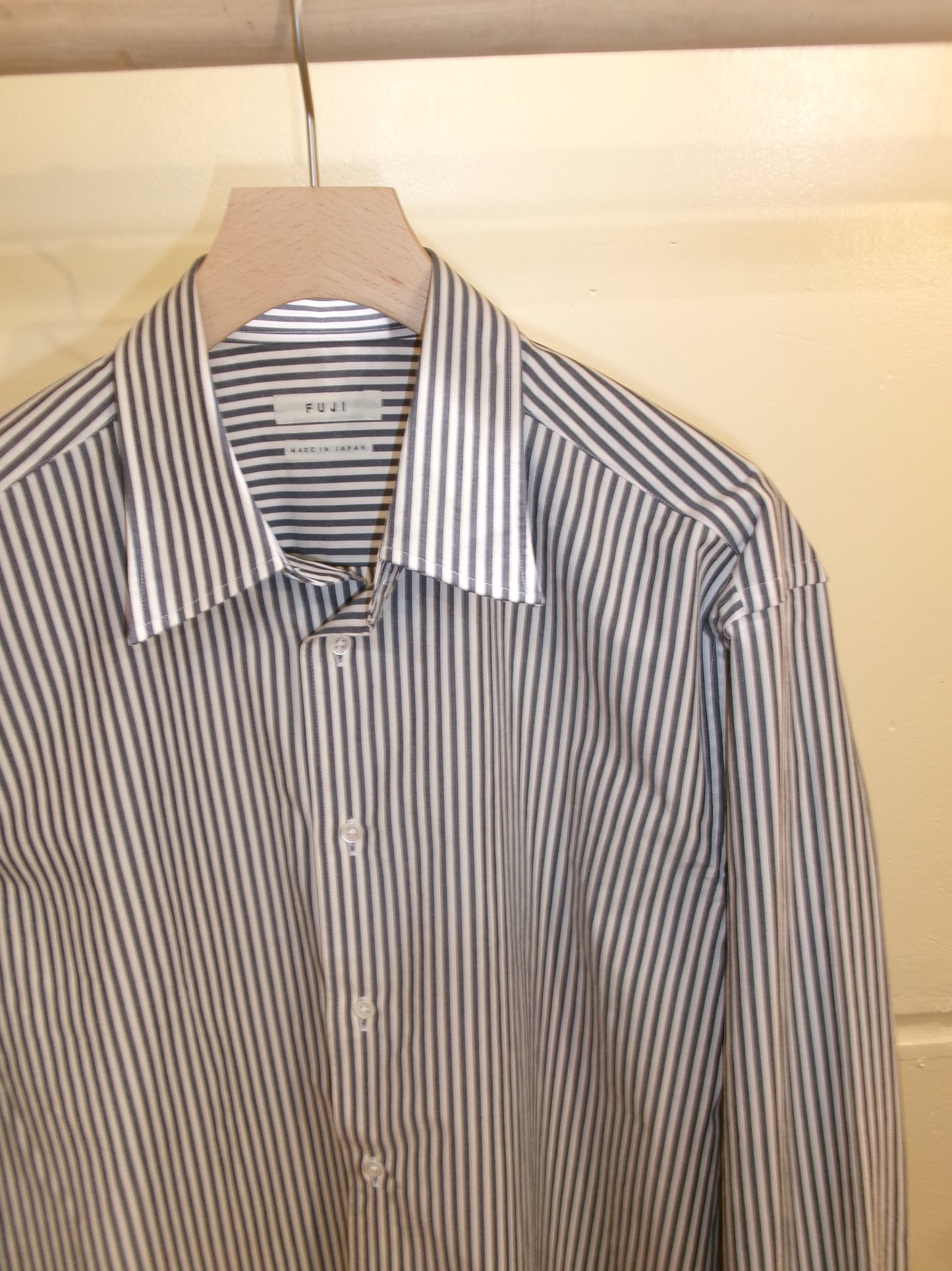 FUJI COTTON STRIPE SHIRT -Navy-