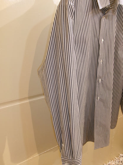 FUJI COTTON STRIPE SHIRT -Navy-